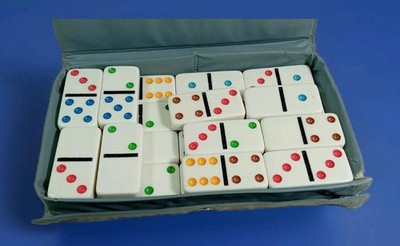 DOMINO BY CARDINAL 24 PIECES GREY VINYL CASE See