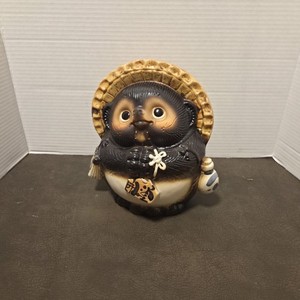 Pottery Raccoon Dog Shigaraki Ware Tanuki figurine Lucky Charm Ceramic Tanuki 1