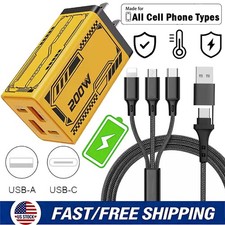 200W Super Fast Charging Type C Wall Charger For Samsung iPhone Android Phone US