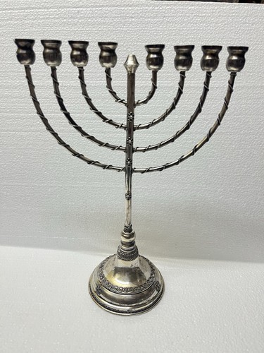 sterling menorah 11x8.25” intircate detail stamped 6.7oz