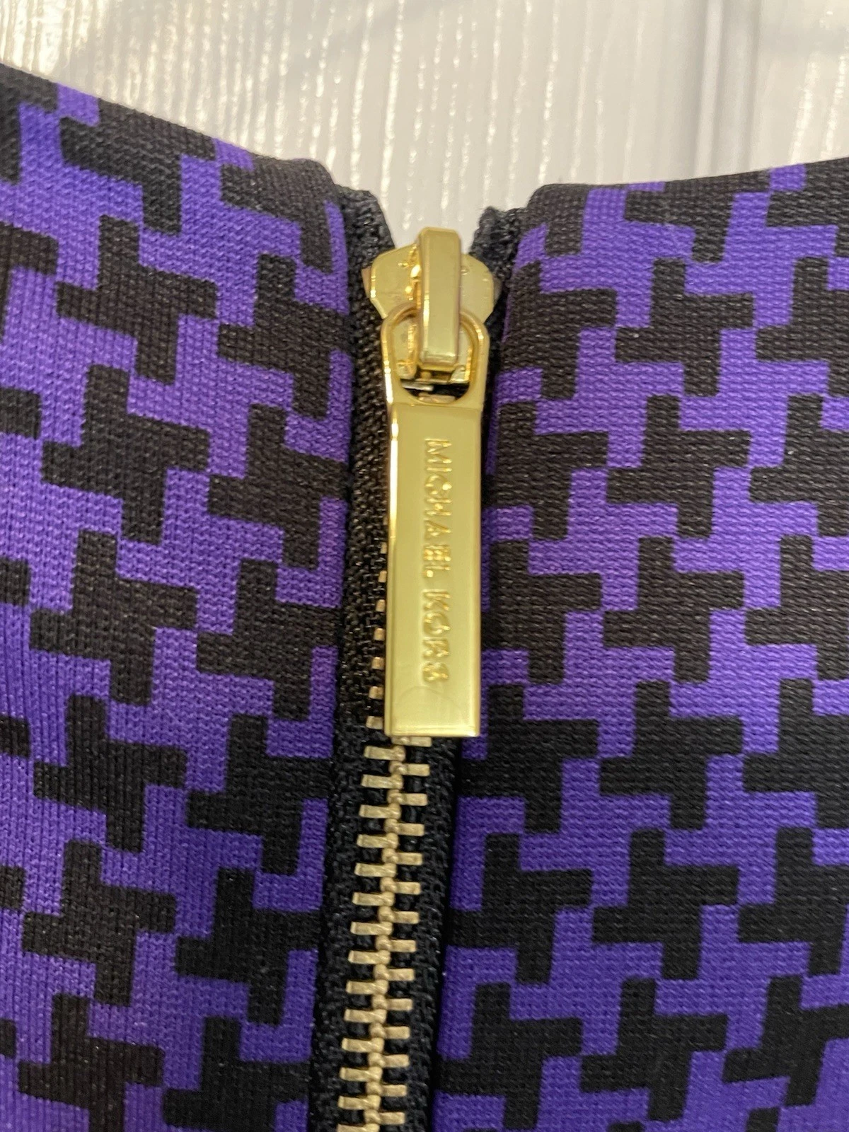 NUOVO Michael Kors abito donna 6 viola pied de poule elasticizzato body con nuovo con etichette $150