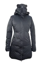 SOIA & KYO Women’s Puffer Hooded Down Parka Black Coat Fit & Flare Size XS
