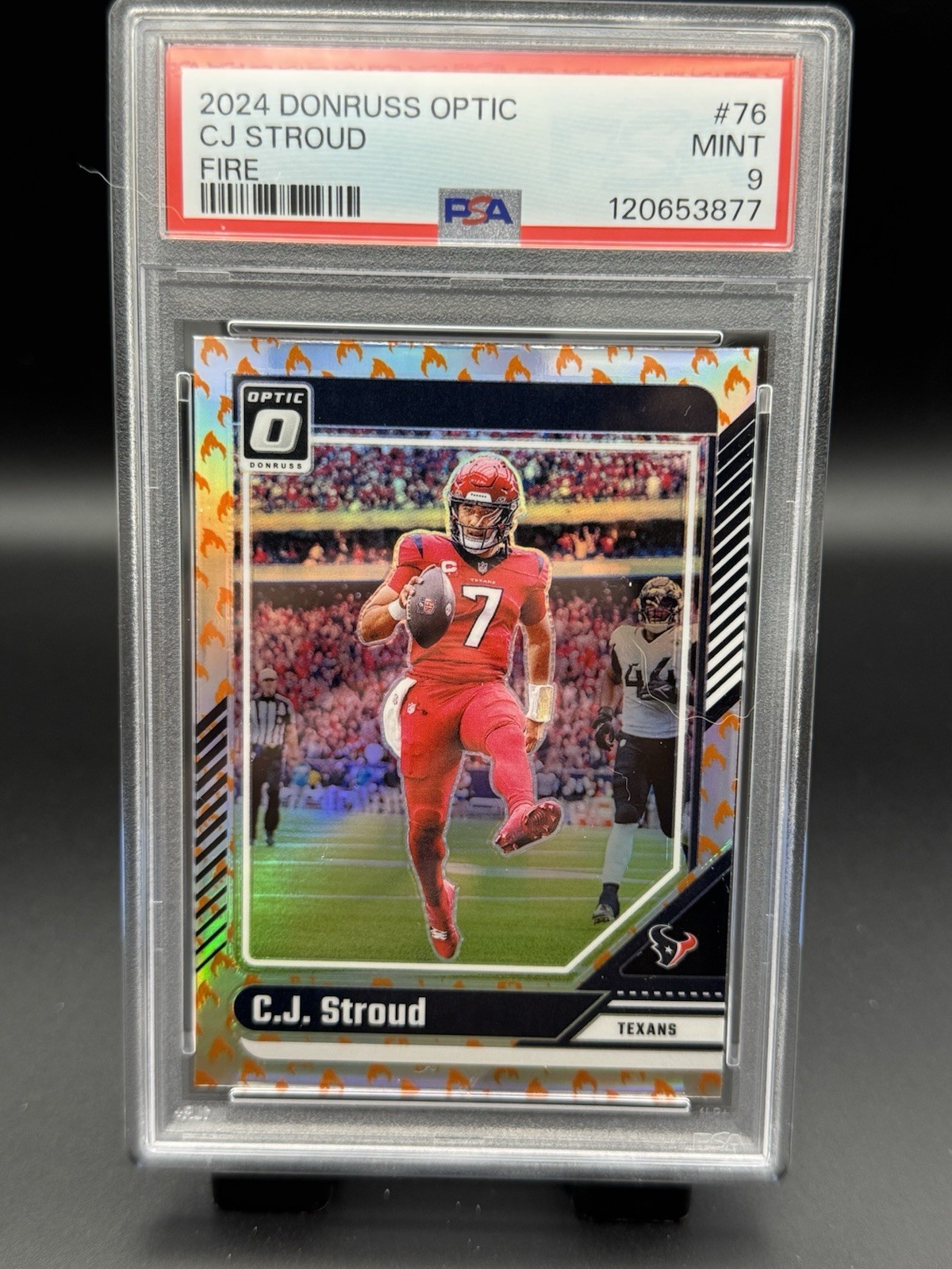 2024 Donruss Optic CJ Stroud Fire Emoji #76 PSA 9 SSP Case Hit Texans