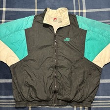 Vtg 80s 90s Nike Windbreaker Full Zip Tri Tone Track Jacket Size Large