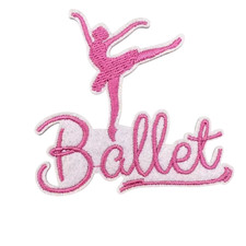 Dance Ballet Pink Ballerina Dancer Sports Patch, Iron On/Sew On