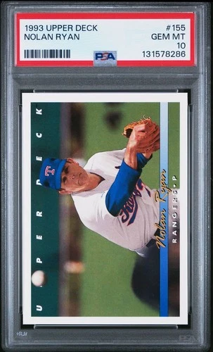 PSA 10 1993 Upper Deck Nolan Ryan 155 Rangers GEM MT