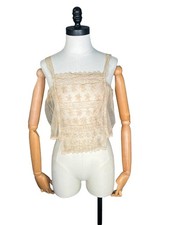 Victorian Antique Lace Cream Colored Floral Camisole - Size Medium/Large
