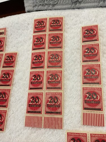 GERMANY-(-1922-1923-)-20.000 Mark-INFLATION lot Of Blocks /FAULTS-SEE PHOTOS.#6 - Picture 6 of 9