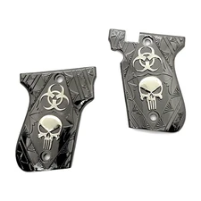 Metal Grips for Phoenix Arms HP22A HP22 HP25 HP25A Black Nickel Design 4 Screws