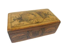 Antique Sewing Box Queen Victoria Jubilee 1887 Clark & Co. Advertising