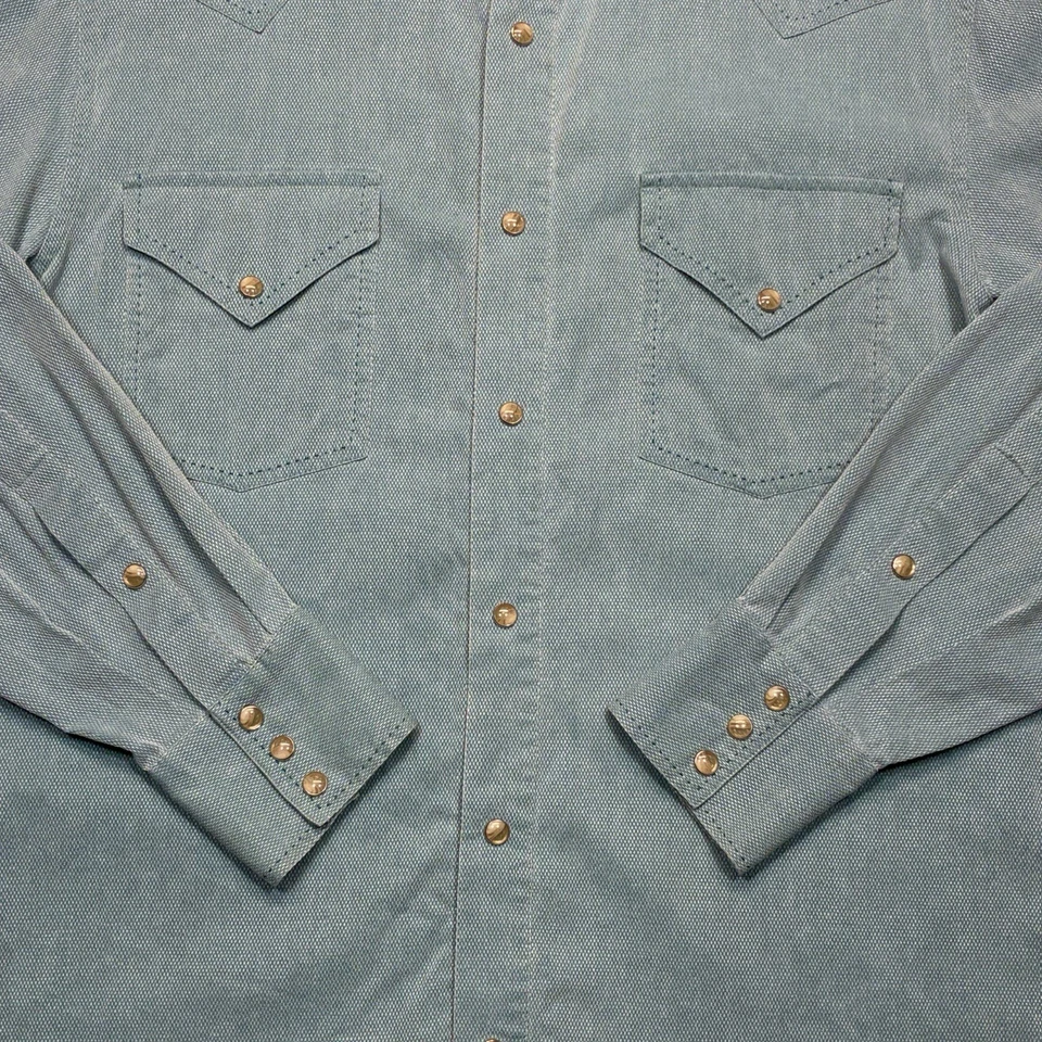 Pendleton Shirt Mens Small Blue Pearl Snap Silk Blend High Grade Western Wear - Image 4 of 4