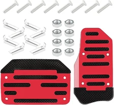 Brake Gas Pedal Covers for Most Cars Automatic Non-Slip Aluminum Red Blue Silver