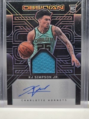 2024-25 Panini Obsidian KJ Simpson Jr Rookie Jersey Ink Auto /125 RC Hornets