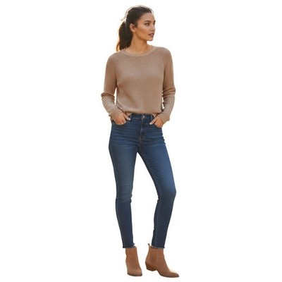 Citizens of Humanity Rocket High Rise Crop Skinny Jeans 27x25 Blue Raw Hem $218