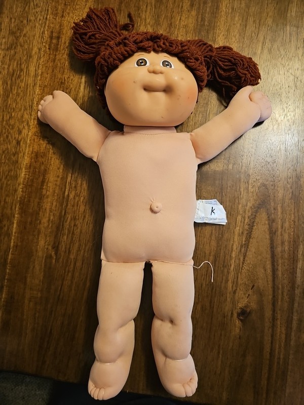 1978 1982 Vintage 15" Cabbage Patch Girl Baby Doll - BROWN Eyes~signed