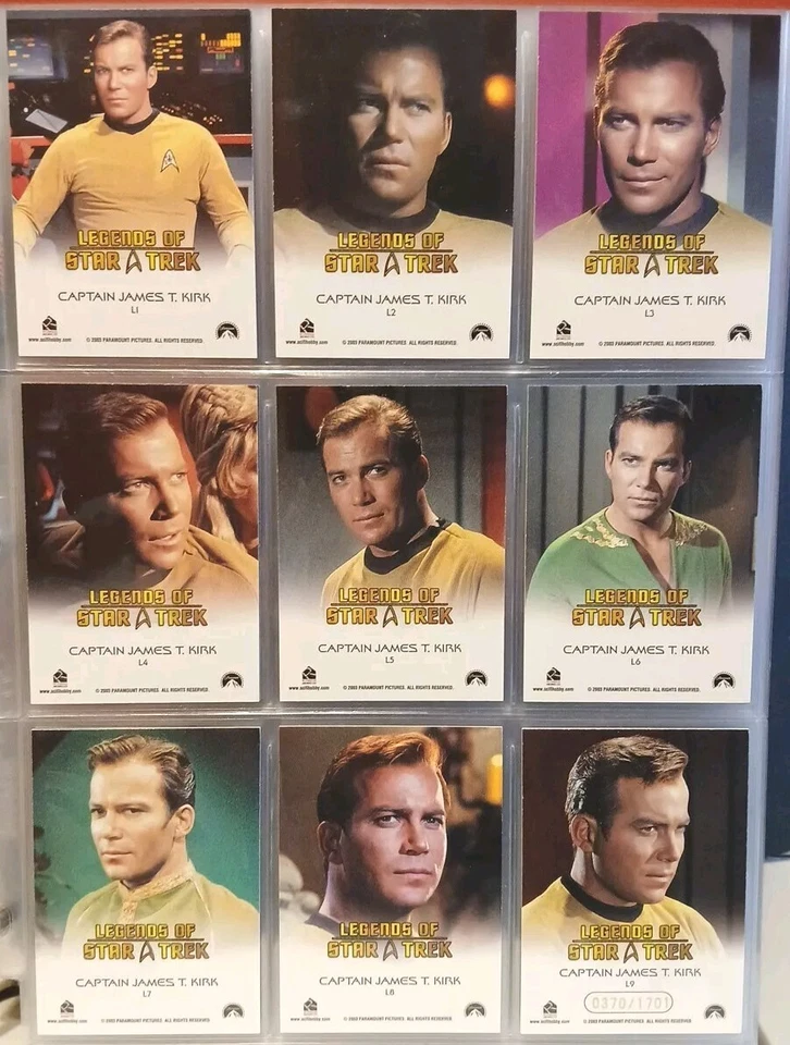 Star Trek Legends of Star Trek Captain Kirk/Spock Matching #'d 2-Set Lot (18) NM - Image 3 of 4