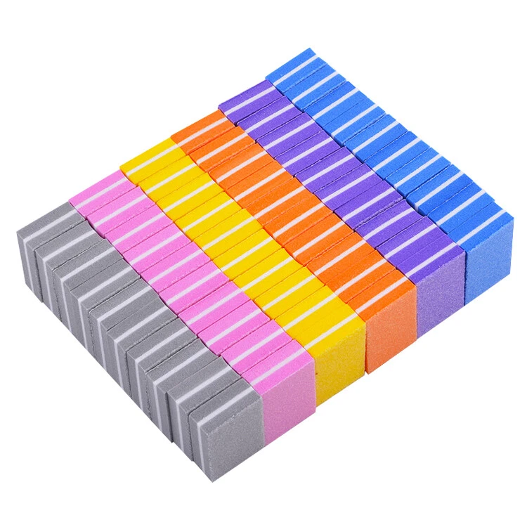 50 limas de bloque tampón de uñas acrílico pedicura lijado manicura arte en uñas arco iris Foto 2 de 4