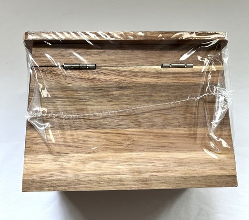 Neu versiegelt Pionierin luftige Blüte Akazienholz Rezept Karten Box - Bild 3 von 3