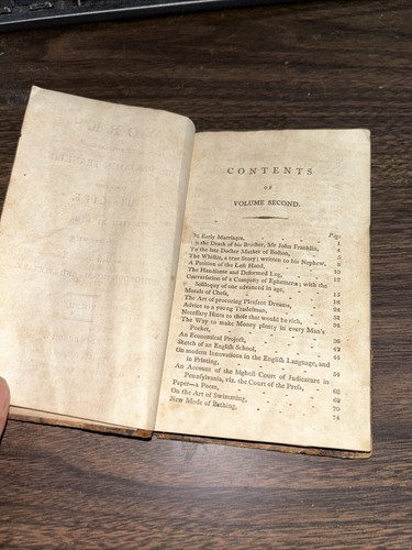 FEDERAL PERIOD LEATHER BOUND "WORKS OF BENJAMIN FRANKLIN" vol II, 1809 - Picture 6 of 9
