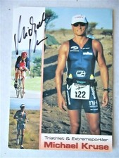 Michael Kruse HANDSIGNIERTE AUTOGRAMMKARTE Triathlet Extremsportler RADSPORT