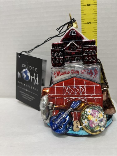 Music of Life Music City USA Blown Glass Silvered Hand Painted Ornament New Mint - Picture 8 of 12