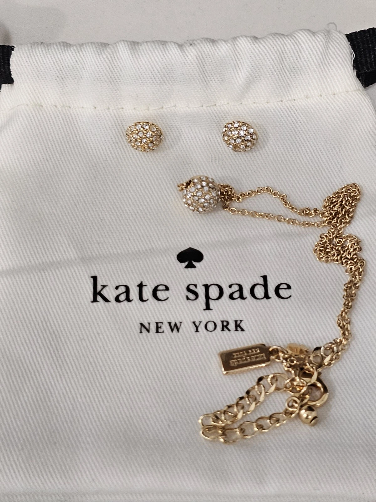 Set Collana e Orecchini Palla Cristallo Oro Kate Spade * Kate Spade Demi Parure