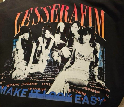 LE SSERAFIM グッズ Peaches Tシャツ ルセラフィム LE SSERAFIM グッズ Peaches Tシャツ PHOTO S/S T-SHIRT BLACK XL ル