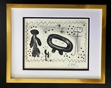 JOAN MIRO 1971 BEAUTIFUL SIGNED PRINT MATTED 11 X 14 + BUY IT NOW!! LIST $695!