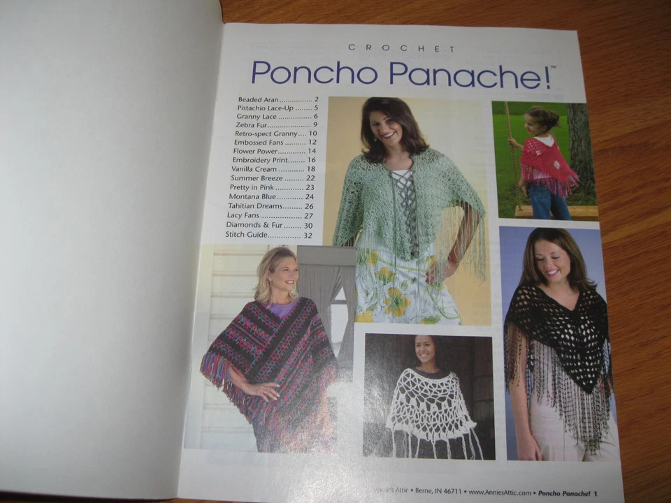 PONCHO PANACHE! Woman's 16 Designer Styles Crochet Patterns Annie's Attic - Image 3 of 4