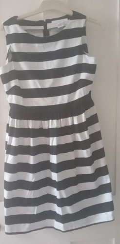 La Redoute Black & White Stripe Sleeveless Fit & Flare Dress Size 12
