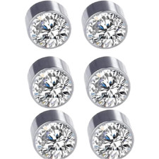 Set 6 Coppie Coppia Finto Orecchino Magnetico Fake Piercing Calamita 4mm ET186