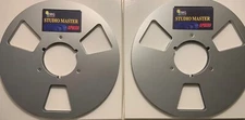 Two  1/4" x 10.5"  Empty Take Up Metal Reels W/Boxes