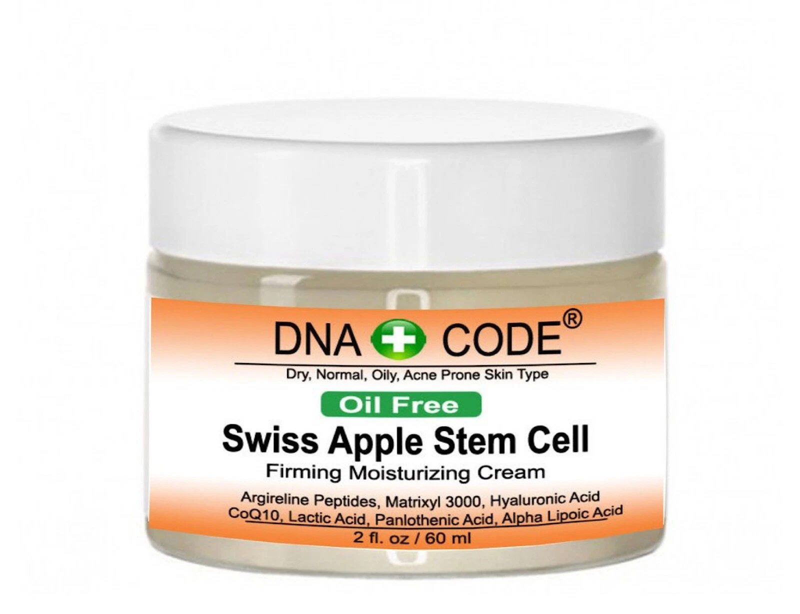 OIL FREE Swiss Apple Stem Cell Cream, Argireline, Matrixyl 3000, Hyaluronic Acid