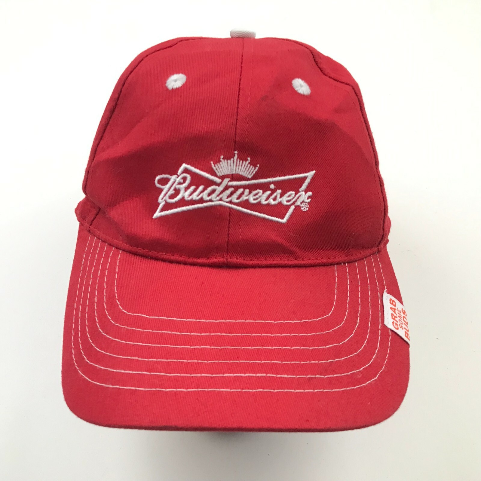 Budweiser Hat Cap Strapback Red White Trucker Emb… - image 1