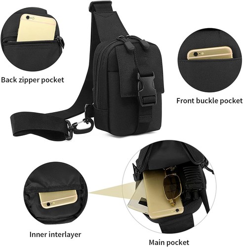 Men Small Chest Bag Pack Travel Sport Shoulder Sling Backpack Crossbody Outdoor - Picture 5 of 18