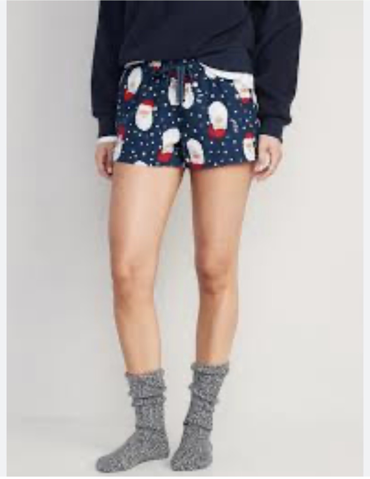 Old Navy Womens Tall XL Navy Santa Holiday Pajama Shorts