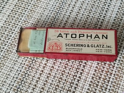 NOS 1929 Vintage AtophanMedicine Tin Apothecary Schering & Glatz Arthritis Gout