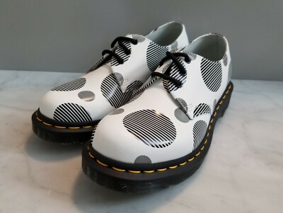 Doc Martens Polka Dot Smooth Leather Shoes Black White 1461 NEW Size 7 1461 Black + White Polka Dot Smooth Leather Platform Oxford  main image 3
