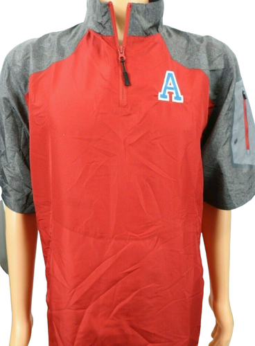 Holloway "A" Baseball Red/Gray Golf Short Sleeve Windbreaker Wind Shirt Jacket M
