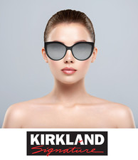 Kirkland Costco Women's Cateye KS17 M49 Black Grey Polarized Sunglasses