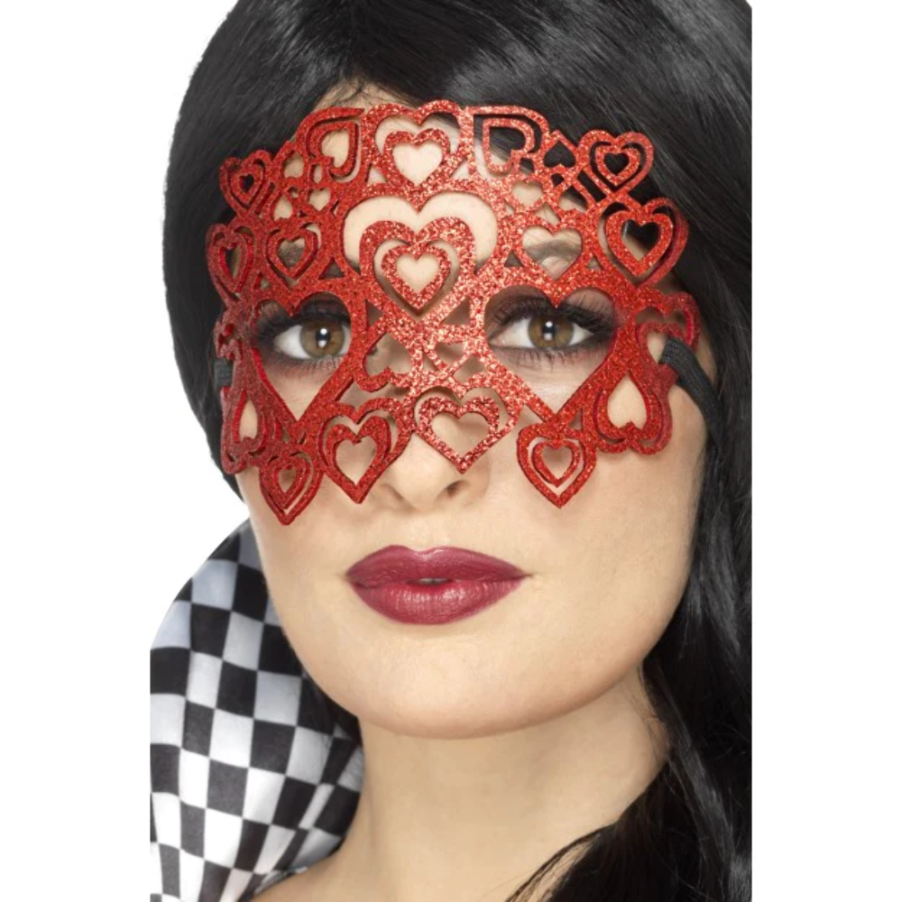 Soft Felt Glitter Eyemask Adult Red Soft Felt Glitter Eyemask Adult Red