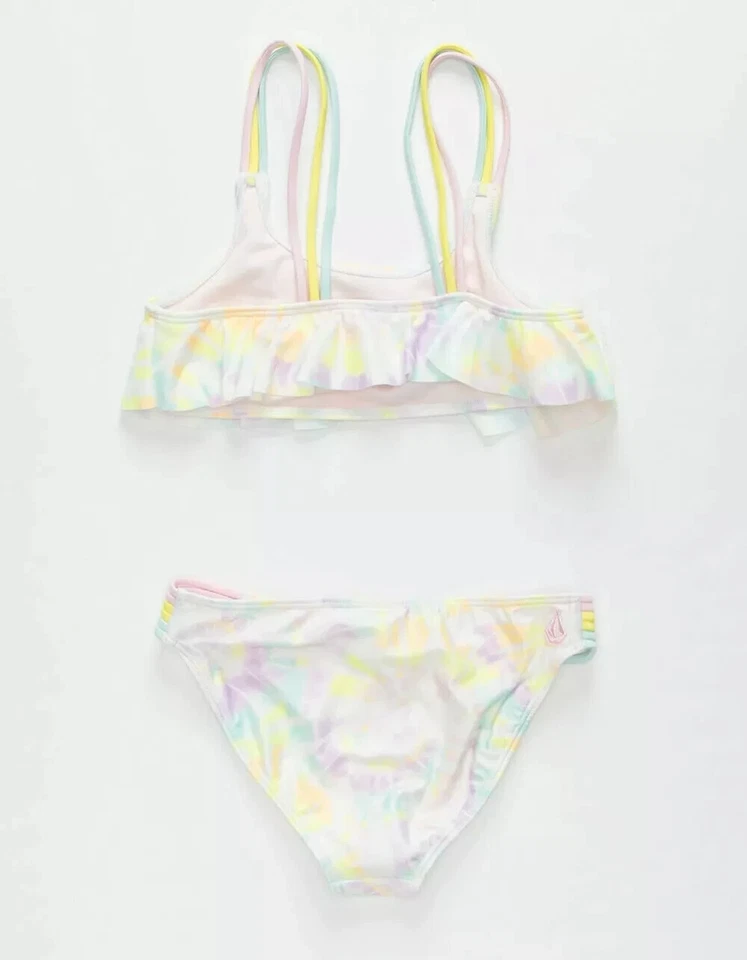 Volcom Kids 2234 Neon Trippin Out Girls Flutter Bikini Set Size 14 - Image 3 of 3