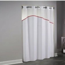 Hookless Shower Curtain Red roof with Replaceable Liner 71 X 77" New