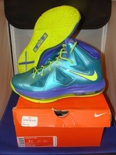 VNDS Nike Lebron X 10 Sport Turquoise Volt Violet Force Size 7 Boys Worn 2-3 Xs