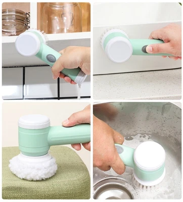 5 In 1 Electric Cordless Spin Scrubber Turbo Scrub Super Power Cleaning Brush AU - Picture 4 of 17