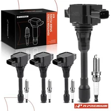 A-Premium 4x Ignition Coil + Iridium Spark Plug Kit for Nissan Micra Versa Note