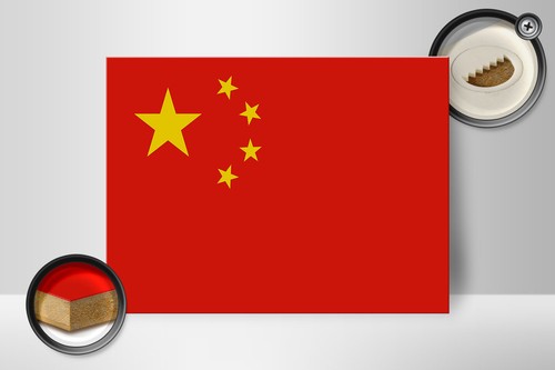Holzschild Flagge China 40x30 cm Flag of China Geschenk Deko Schild wooden sign - Picture 2 of 5