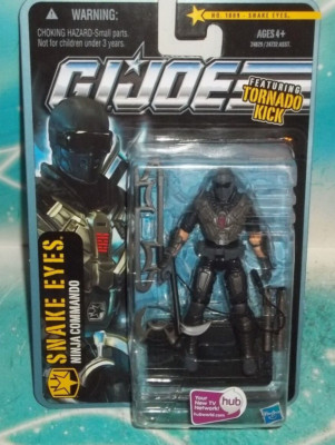 G I GI JOE  PURSUIT OF COBRA COMMANDO SNAKE EYES TORNADO KICK  #1009 FIGURE MOC