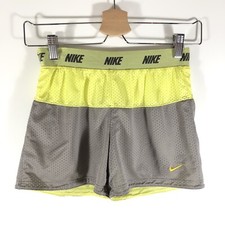 Nike Dri Fit Athletic Shorts Grey Yellow Unlined Girl  s Medium M