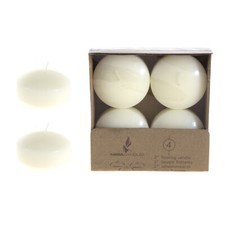 Mega Candles - Unscented 2" Floating Disc Candles - Ivory, Set of 12
